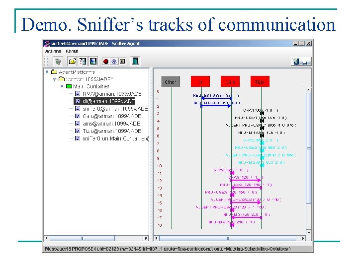 Demo. Sniffer’s tracks of communication 