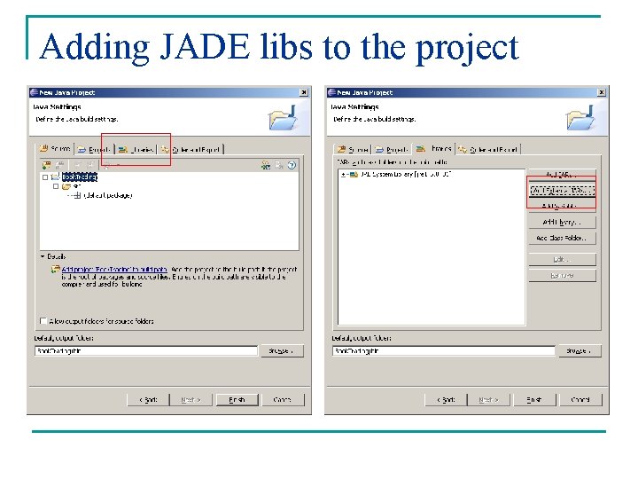 Adding JADE libs to the project 