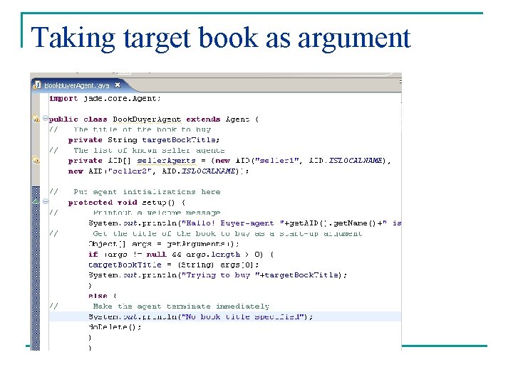 Taking target book as argument 