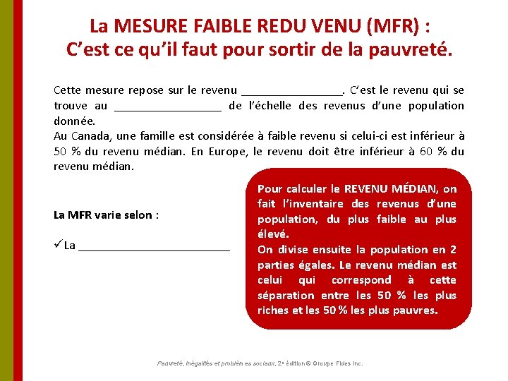 La MESURE FAIBLE REDU VENU (MFR) : C’est ce qu’il faut pour sortir de