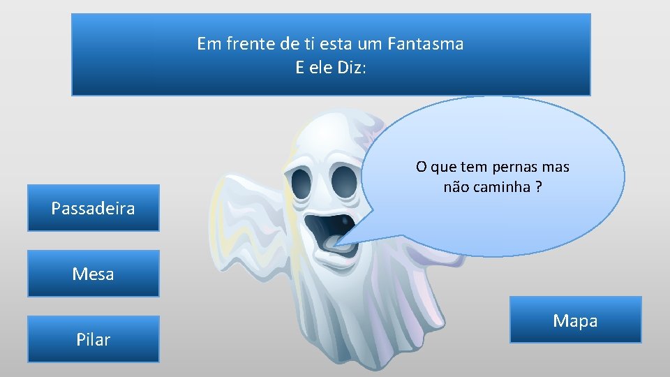 Em frente de ti esta um Fantasma E ele Diz: Passadeira O que tem