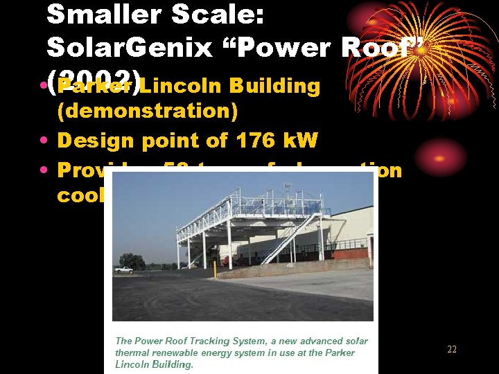 Smaller Scale: Solar. Genix “Power Roof” • (2002) Parker Lincoln Building (demonstration) • Design