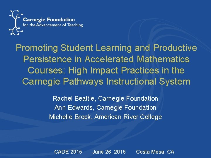 Promoting Student Learning and Productive Persistence in Accelerated Mathematics Courses: High Impact Practices in