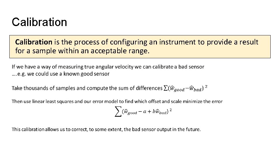 Calibration is the process of configuring an instrument to provide a result for a