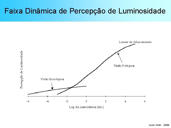 Faixa Dinâmica de Percepção de Luminosidade Guido Stolfi 25/89 