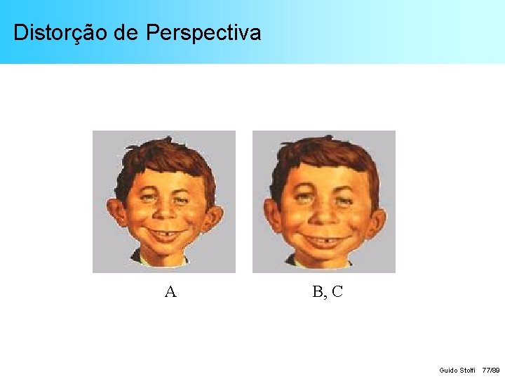 Distorção de Perspectiva A B, C Guido Stolfi 77/89 