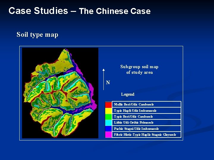 Case Studies – The Chinese Case Soil type map Subgroup soil map of study