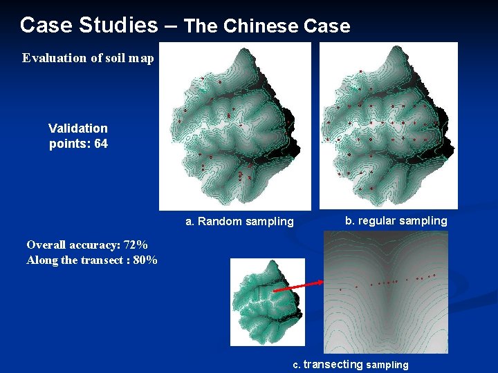 Case Studies – The Chinese Case Evaluation of soil map Validation points: 64 a.