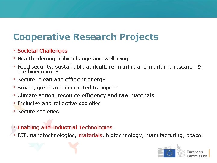Cooperative Research Projects • Societal Challenges • Health, demographic change and wellbeing • Food