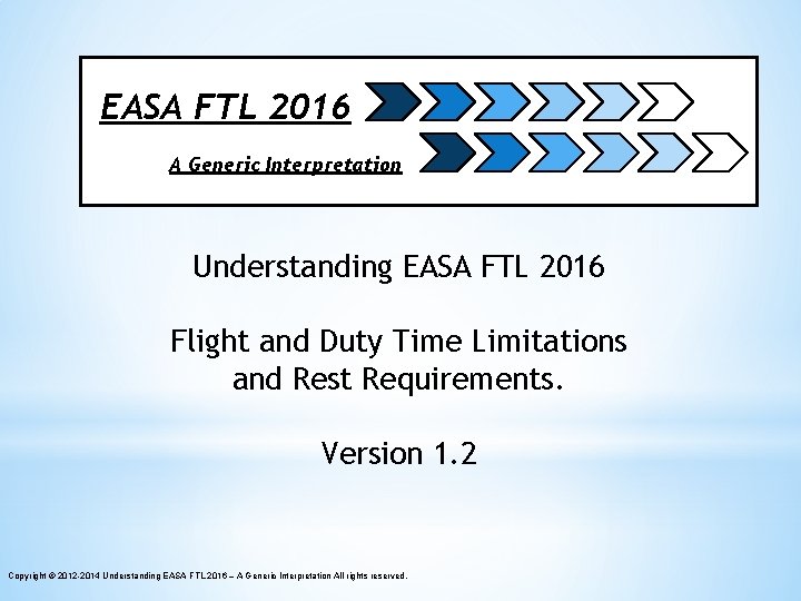 EASA FTL 2016 A Generic Interpretation Understanding EASA FTL 2016 Flight and Duty Time