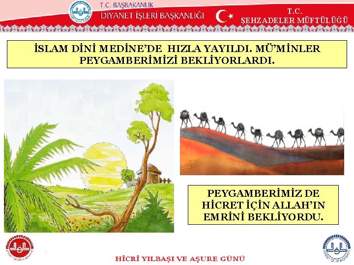 T. C. ŞEHZADELER MÜFTÜLÜĞÜ İSLAM DİNİ MEDİNE’DE HIZLA YAYILDI. MÜ’MİNLER PEYGAMBERİMİZİ BEKLİYORLARDI. PEYGAMBERİMİZ DE