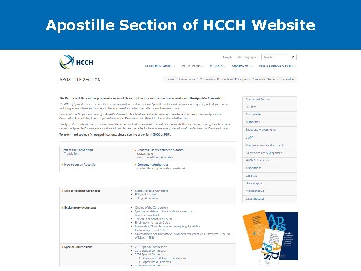 Apostille Section of HCCH Website 