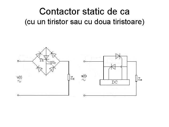 Contactor static de ca (cu un tiristor sau cu doua tiristoare) 