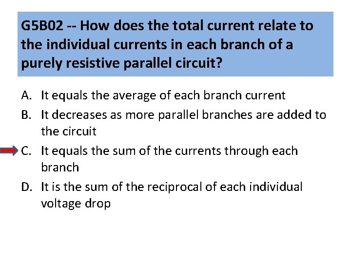 G 5 B 02 -- How does the total current relate to the individual