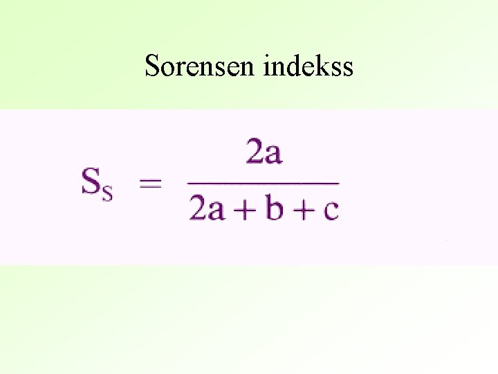 Sorensen indekss 