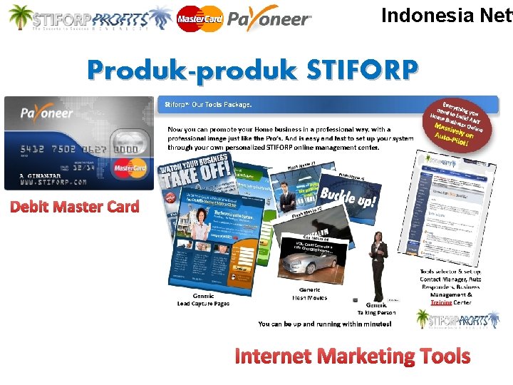 Indonesia Netw Produk-produk STIFORP Debit Master Card Internet Marketing Tools 