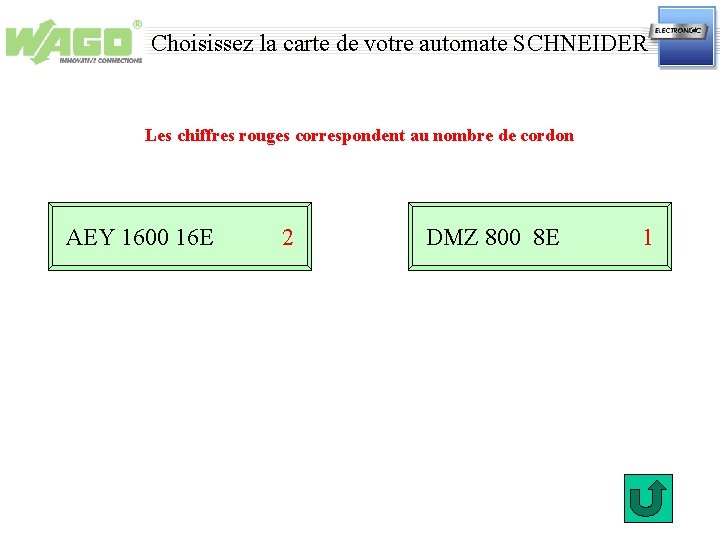 Choisissez la carte de votre automate SCHNEIDER Schneider analogique Les chiffres rouges correspondent au