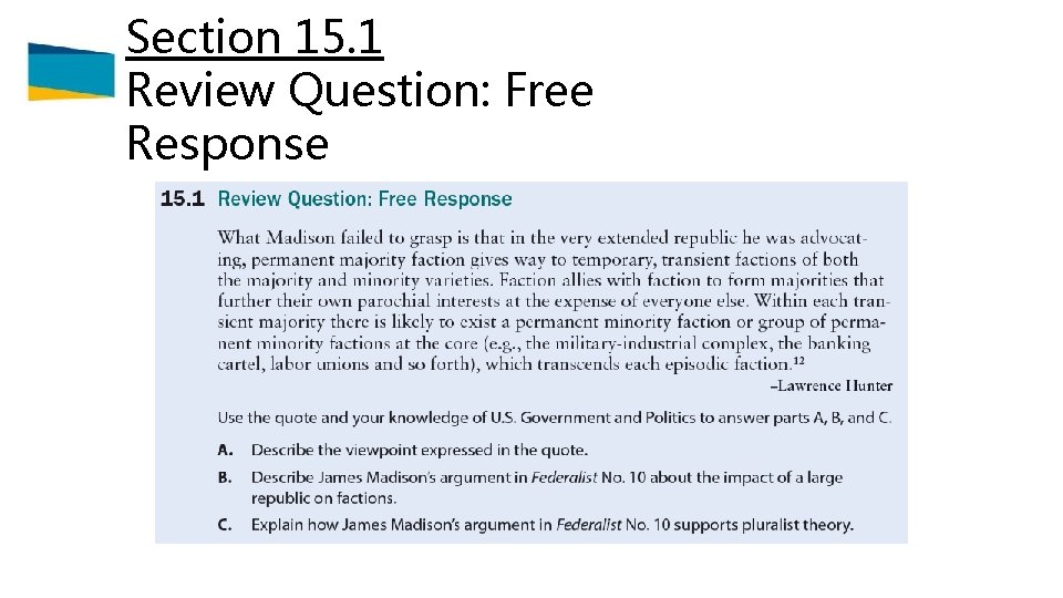 Section 15. 1 Review Question: Free Response 