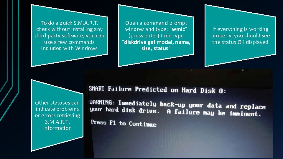 To do a quick S. M. A. R. T. check without installing any third-party To do a quick S. M. A. R. T. check without installing any third-party