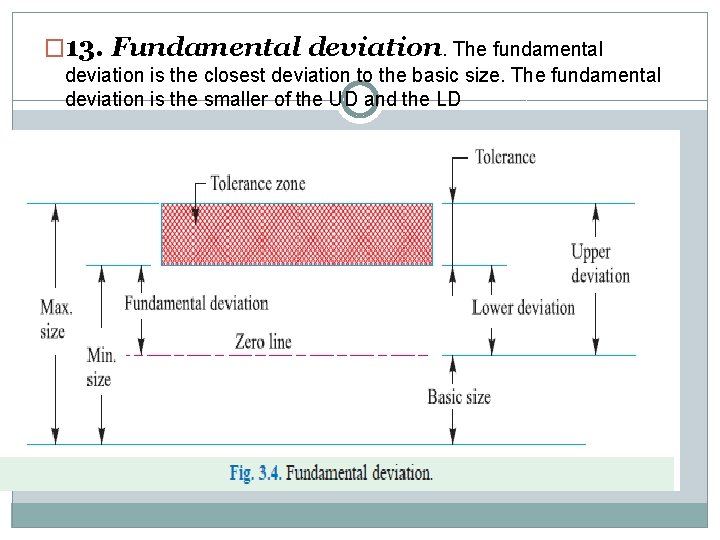 � 13. Fundamental deviation. The fundamental deviation is the closest deviation to the basic