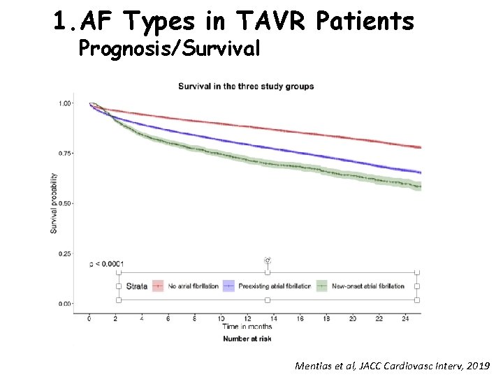 1. AF Types in TAVR Patients Prognosis/Survival Mentias et al, JACC Cardiovasc Interv, 2019