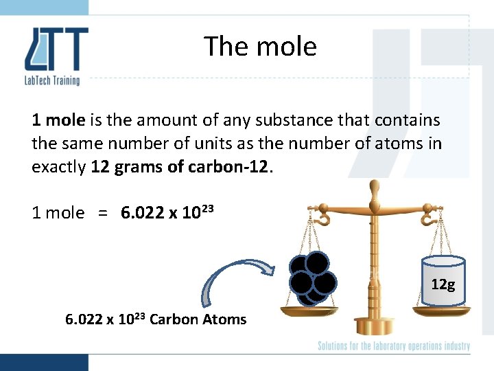The mole 1 mole is the amount of any substance that contains the same