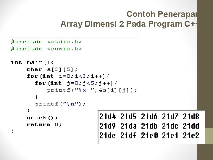 Contoh Penerapan Array Dimensi 2 Pada Program C++ 