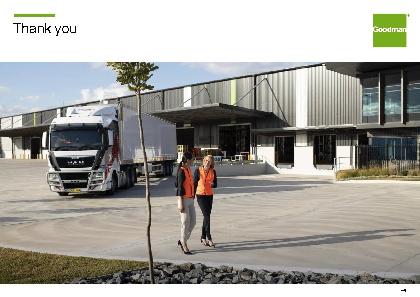 Thank you Important Notice This document has been prepared by Goodman Group (Goodman Limited