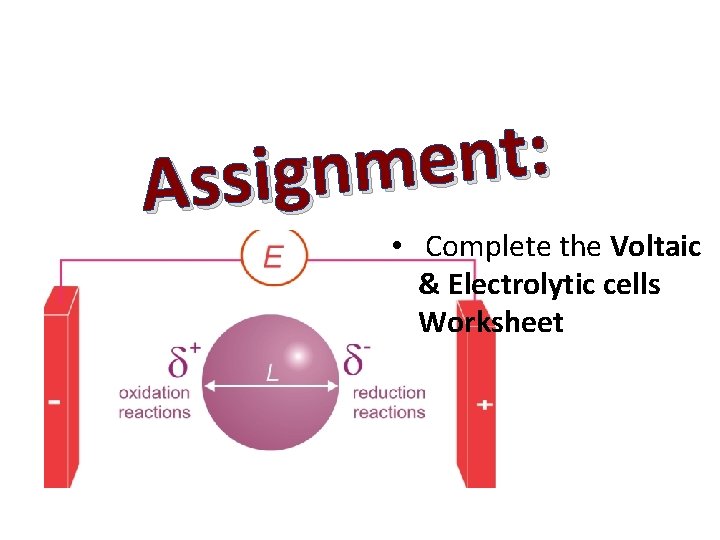 : t n e m n g i s As • Complete the Voltaic