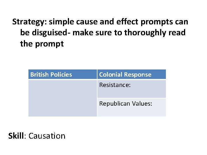 Strategy: simple cause and effect prompts can be disguised- make sure to thoroughly read Strategy: simple cause and effect prompts can be disguised- make sure to thoroughly read