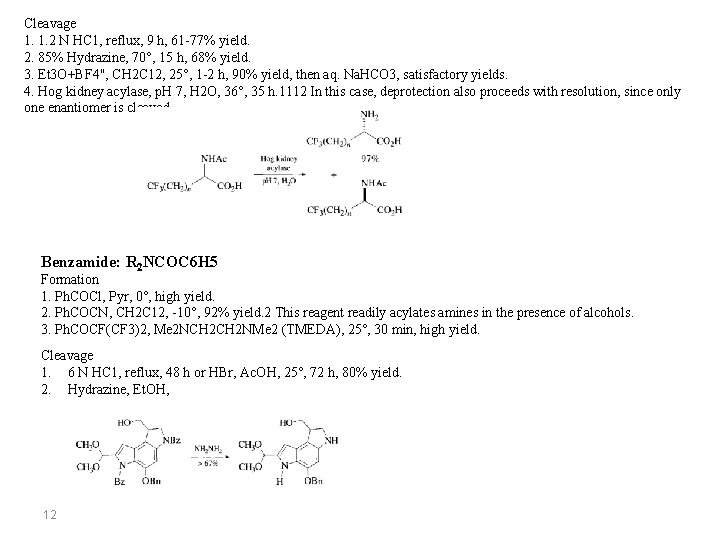 Cleavage 1. 1. 2 N HC 1, reflux, 9 h, 61 -77% yield. 2. Cleavage 1. 1. 2 N HC 1, reflux, 9 h, 61 -77% yield. 2.