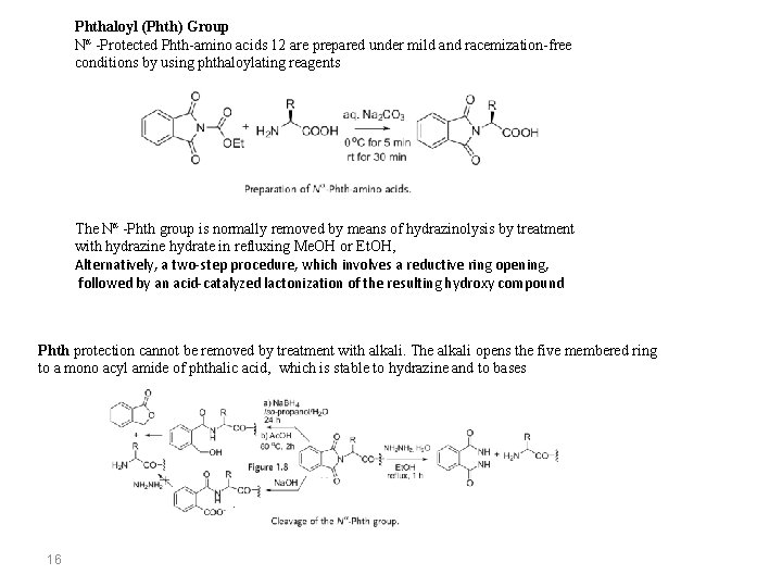 Phthaloyl (Phth) Group Nα -Protected Phth-amino acids 12 are prepared under mild and racemization-free Phthaloyl (Phth) Group Nα -Protected Phth-amino acids 12 are prepared under mild and racemization-free