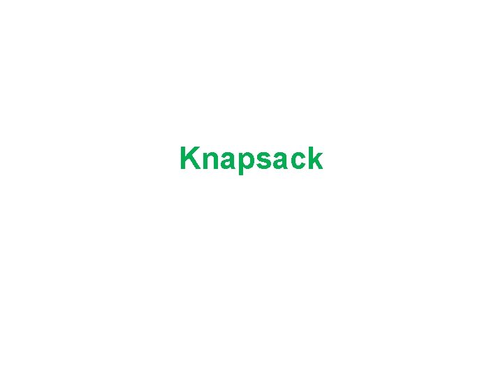 Knapsack 