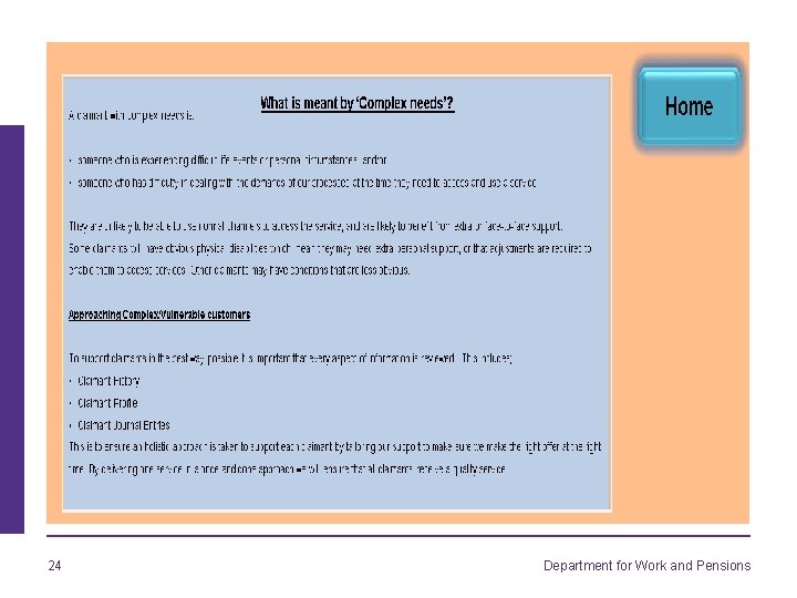 24 Department for Work and Pensions 