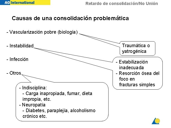 Retardo de consolidación/No Unión Causas de una consolidación problemática - Vascularización pobre (biología) -