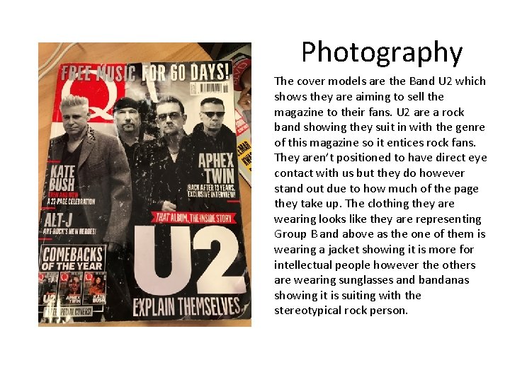 Photography The cover models are the Band U 2 which shows they are aiming