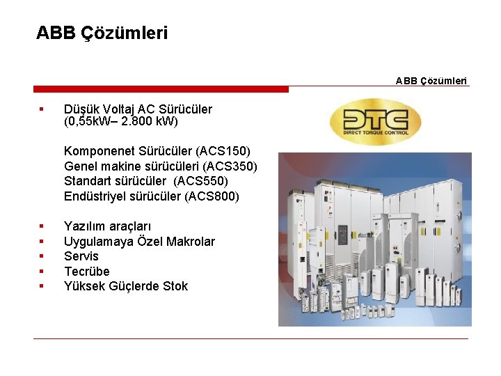 ABB Çözümleri § Düşük Voltaj AC Sürücüler (0, 55 k. W– 2. 800 k.