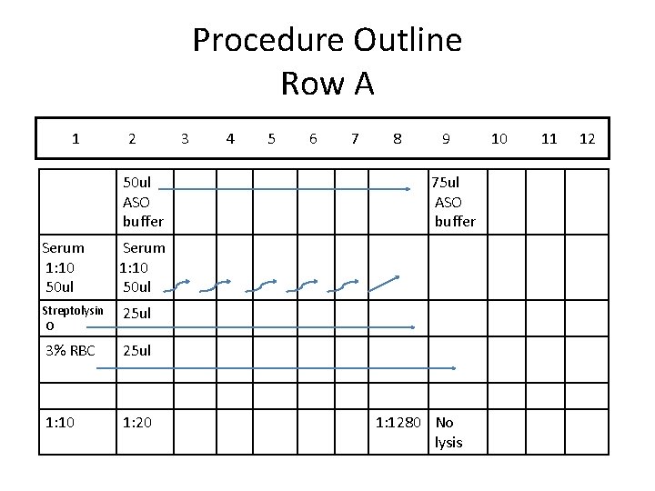 Procedure Outline Row A 1 2 50 ul ASO buffer Serum 1: 10 50