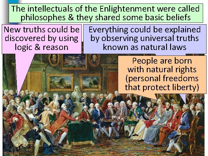 The intellectuals of the Enlightenment were called The Enlightenment philosophes & they shared some