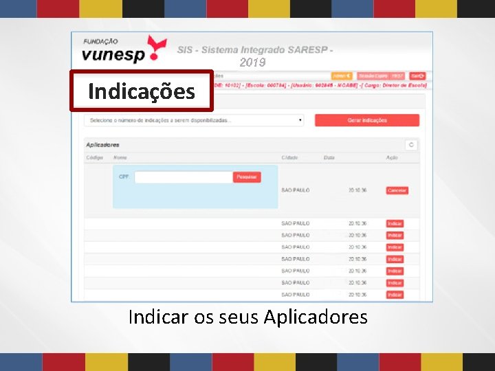 Indicações Indicar os seus Aplicadores Indicações Indicar os seus Aplicadores