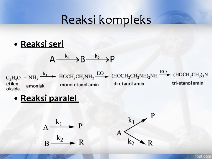 Reaksi kompleks • Reaksi seri • Reaksi paralel 