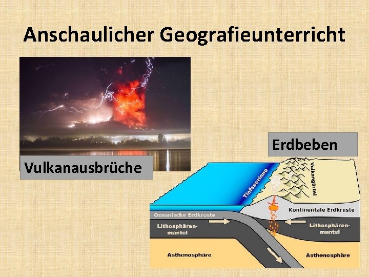 Anschaulicher Geografieunterricht Erdbeben Vulkanausbrüche 