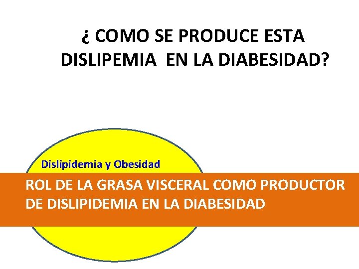 ¿ COMO SE PRODUCE ESTA DISLIPEMIA EN LA DIABESIDAD? Dislipidemia y Obesidad ROL DE