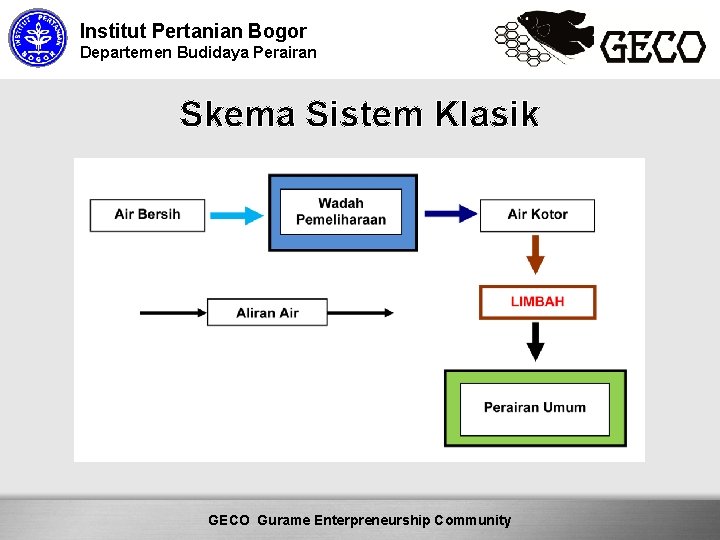 Institut Pertanian Bogor Departemen Budidaya Perairan Skema Sistem Klasik Here comes your footer Community