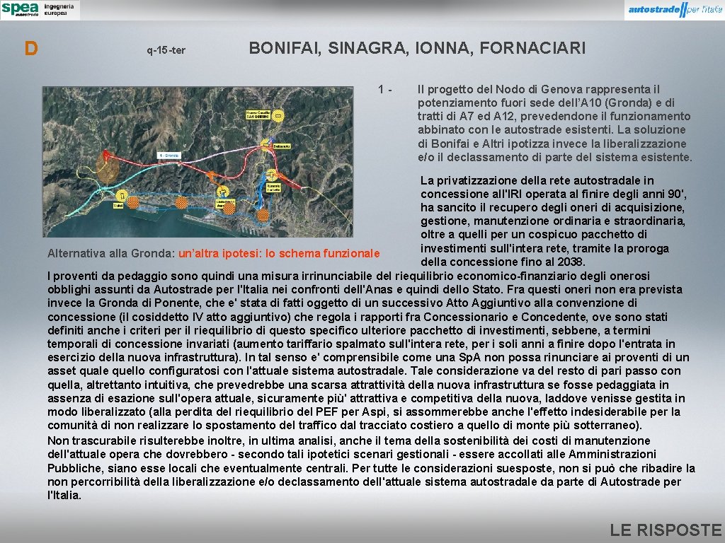 D q-15 -ter BONIFAI, SINAGRA, IONNA, FORNACIARI 1 - Il progetto del Nodo di
