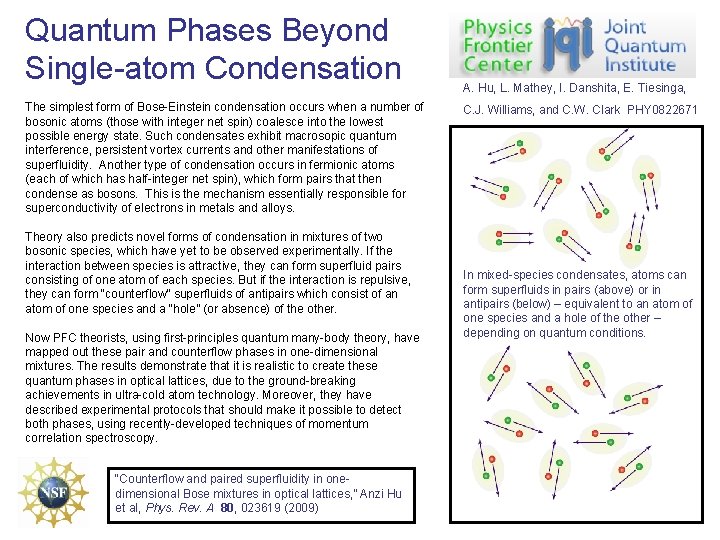 Quantum Phases Beyond Single-atom Condensation The simplest form of Bose-Einstein condensation occurs when a