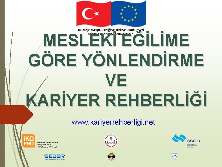 MESLEKİ EĞİLİME GÖRE YÖNLENDİRME VE KARİYER REHBERLİĞİ www. kariyerrehberligi. net 