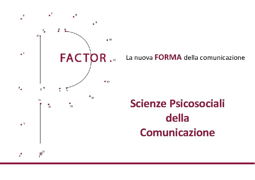 La nuova FORMA della comunicazione Scienze Psicosociali della Comunicazione 