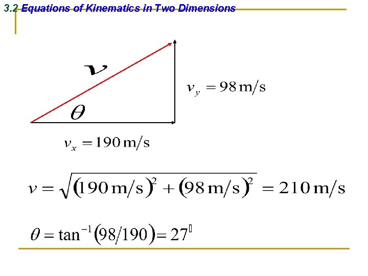 3. 2 Equations of Kinematics in Two Dimensions 