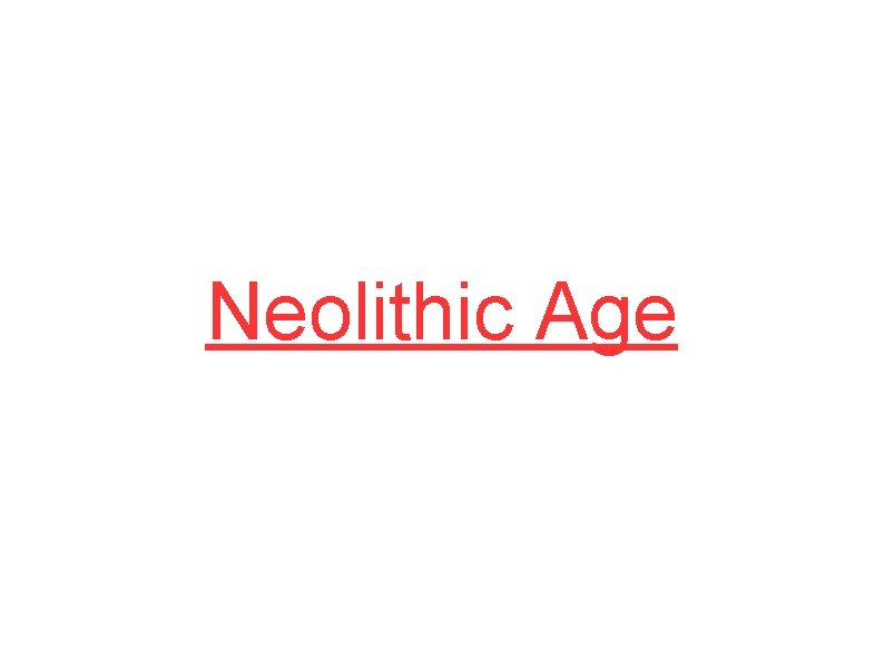 Neolithic Age 